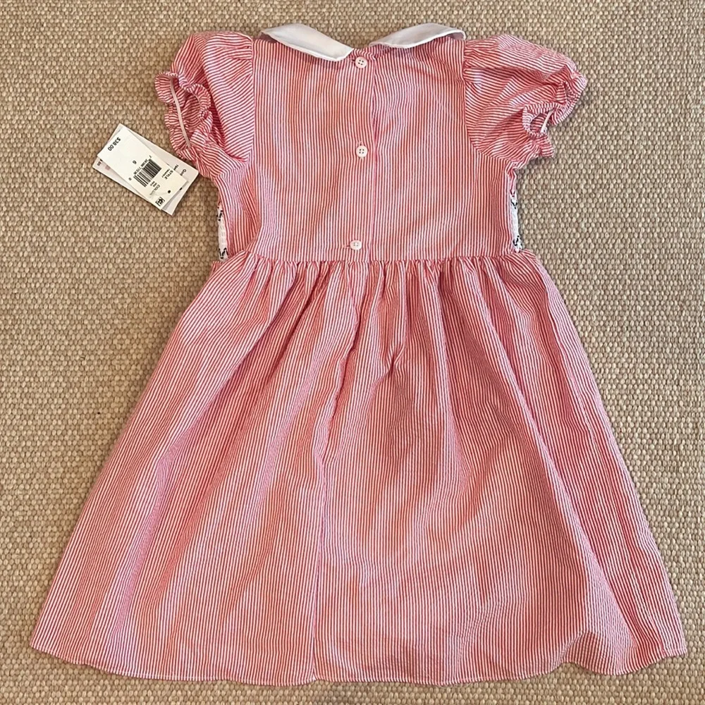 Red Seersucker Sailboat Dress - Picture 2 of 3